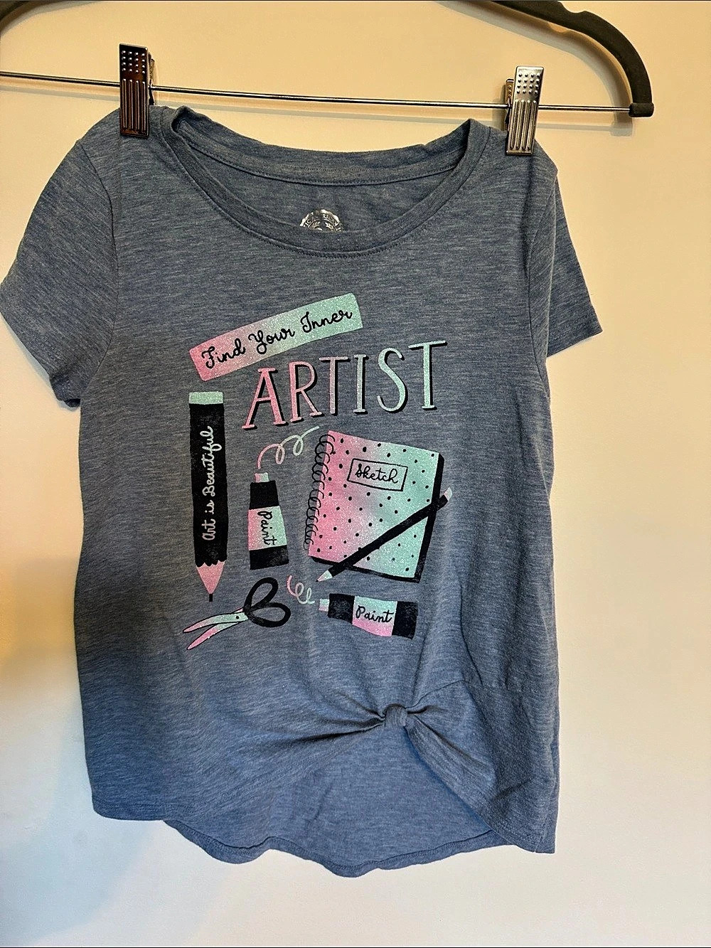 Girl's  Find Your Inner Artist Graphic Tunic Tee Blue